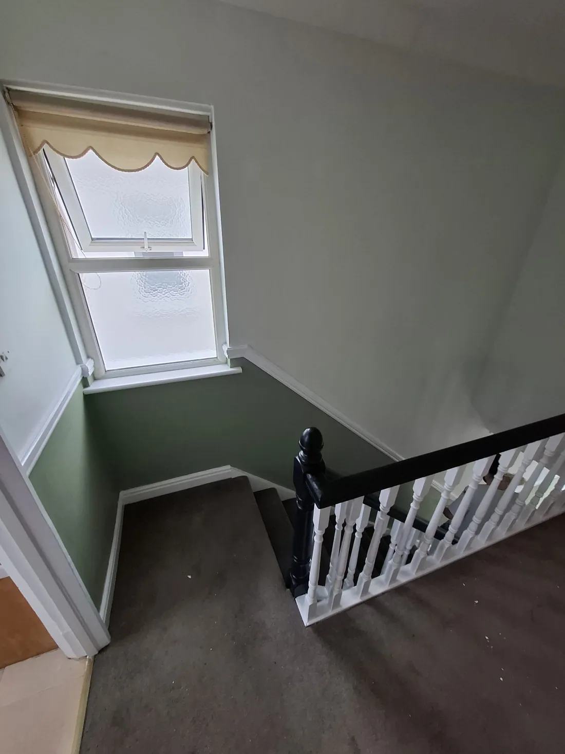 Sage-green painted room in a Dublin home