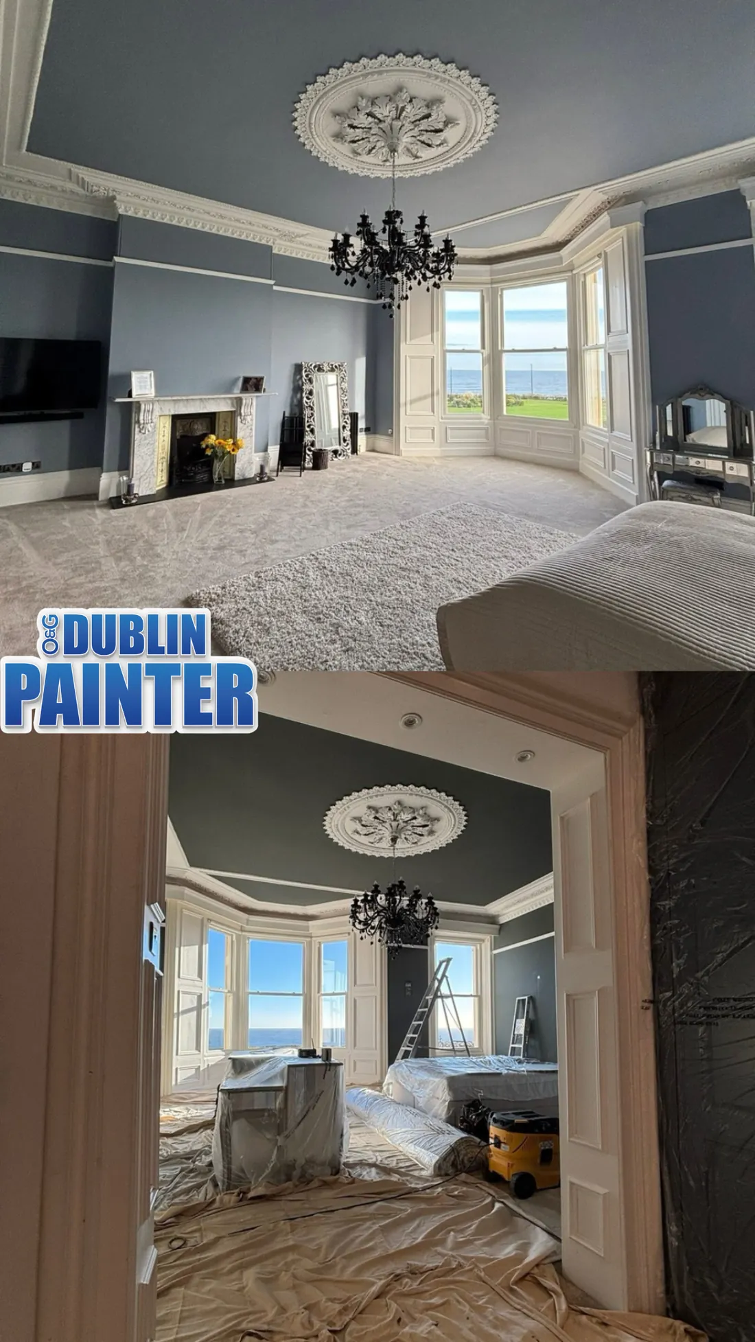 Elegant painted living room in Dublin