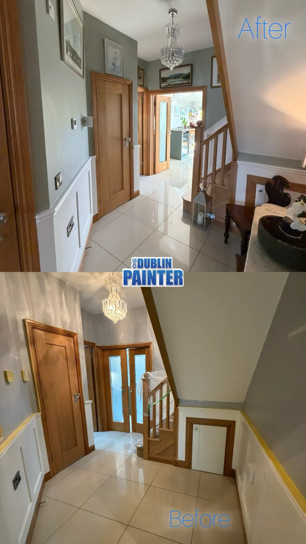 Hallway and stairs repaint in Dublin by Original Dublin Painter